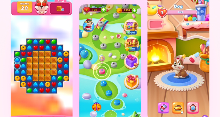 Candy Sweet Dog Puzzle Game